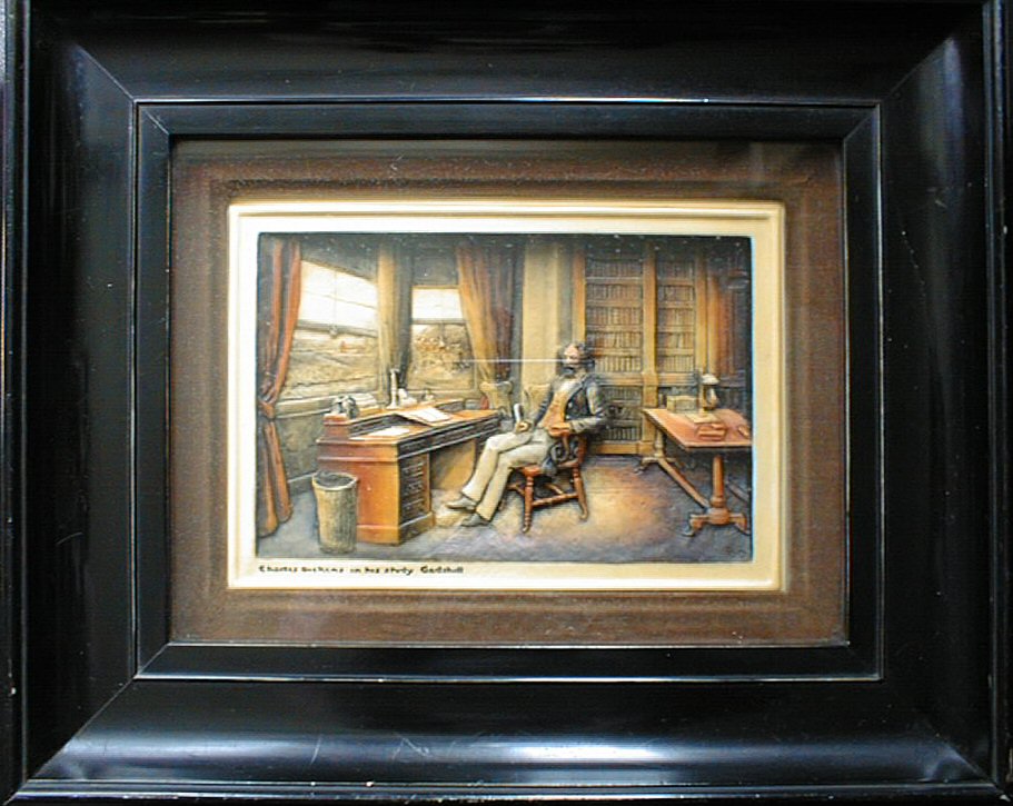 Print - Charles Dickens in his Study Gadshill